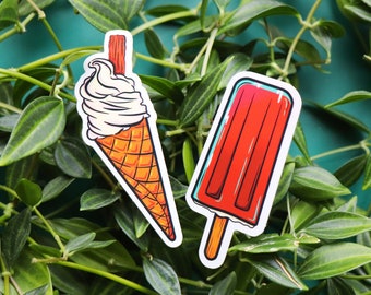 Aziracrow Ice Cream Sticker Set - Glossy vinyl stickers - 7.9x2 cm/7x3.5 cm - Ineffable Husbands