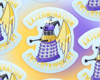 Extermination is Entertainment Adam Dalek sticker - Glossy vinyl sticker - 7.3x8.5 cm in size - Hazbin Hotel // Doctor Who