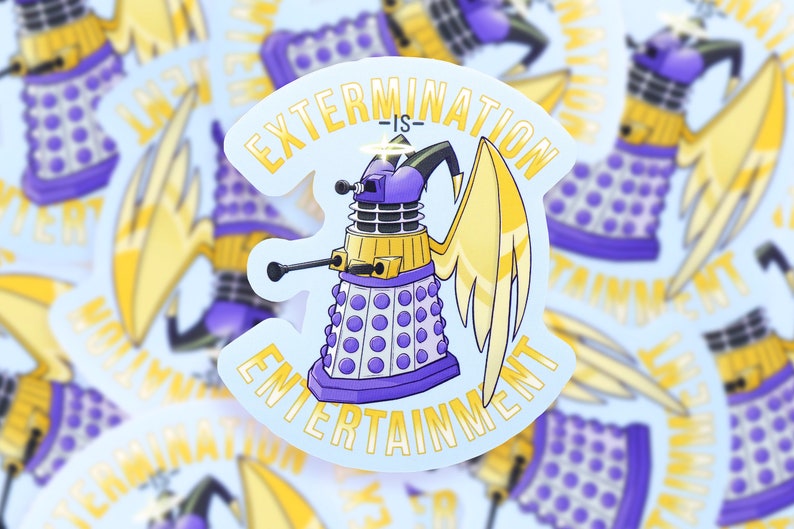 Extermination is Entertainment Adam Dalek sticker Glossy vinyl sticker 7.3x8.5 cm in size Hazbin Hotel // Doctor Who image 2
