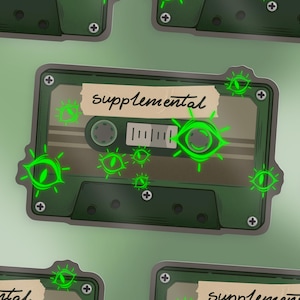 SUPPLEMENTAL (v2) cassette The Magnus Archives sticker - Glossy paper based vinyl sticker - 8.5x5.4 cm in size