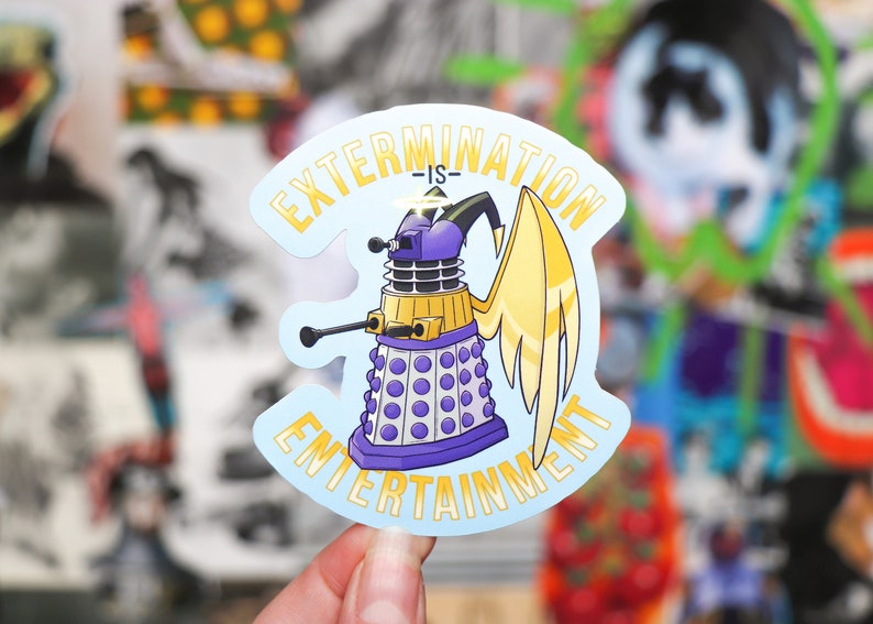 Extermination is Entertainment Adam Dalek sticker Glossy vinyl sticker 7.3x8.5 cm in size Hazbin Hotel // Doctor Who image 3