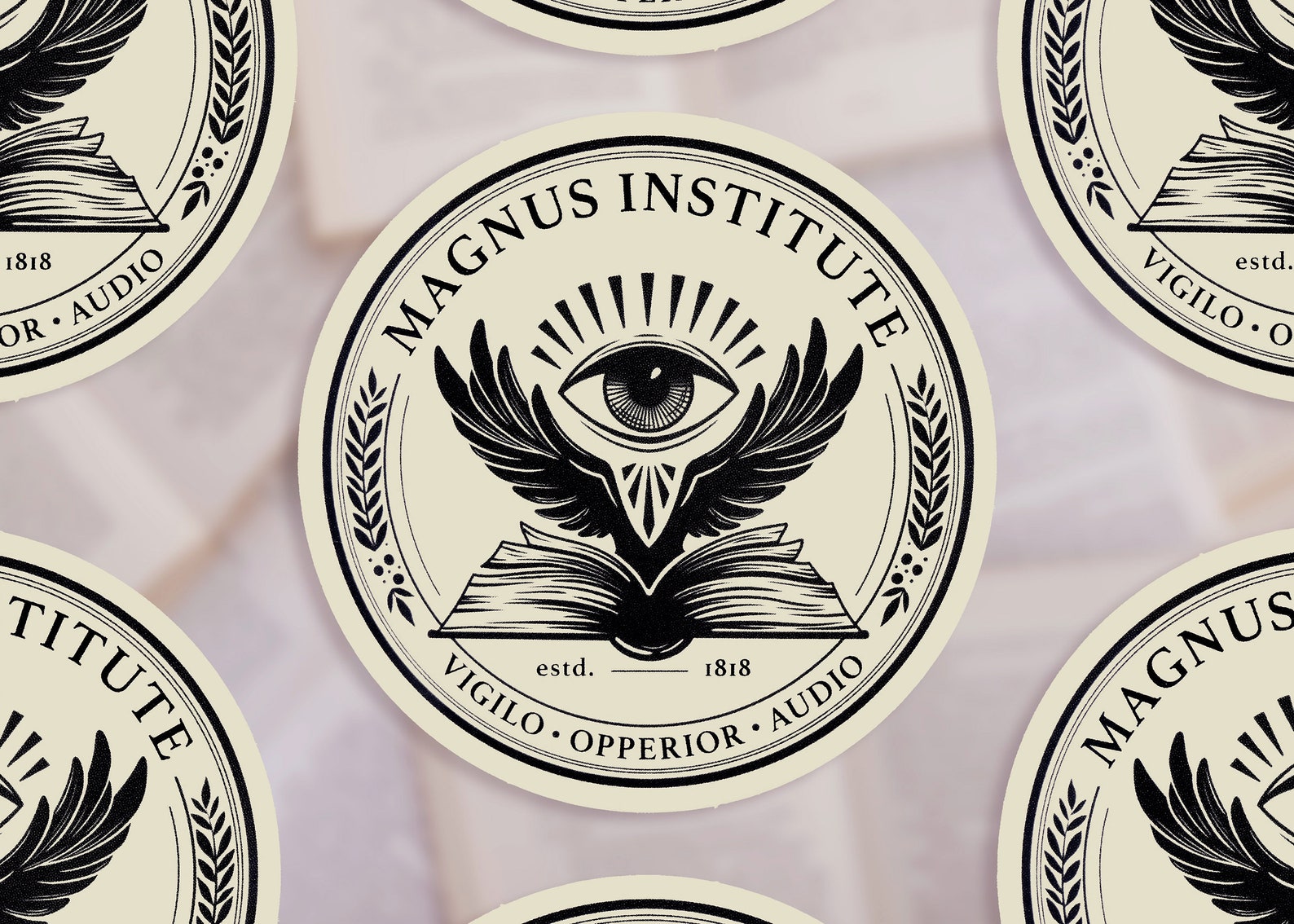 Magnus Innovative Symbol The Magnus Institute Logo Glossy Vinyl Sticker - 8.1x8.1 Cm in Size ...