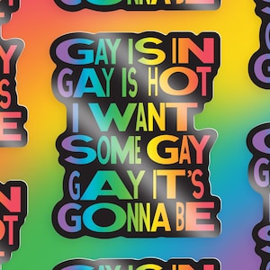 Gay Is In Laszlo Cravensworth WWDITS sticker - Glossy paper based vinyl sticker - Reproduction of original linocut - 6,4x7,8 cm in size