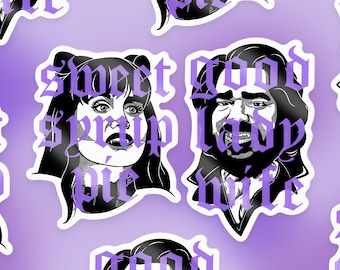 Nadja and Laszlo WWDITS stickers - Glossy paper based vinyl stickers - Reproduction of original linocut - What We Do In The Shadows