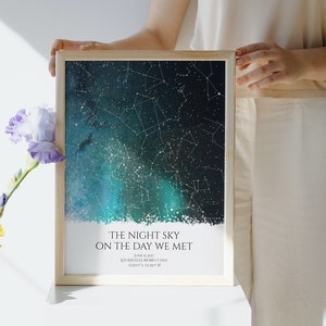 Custom Star Map - Unique Romantic Gift for Him or Her - Personalized Night Sky Print by Date - Perfect Valentine's Day or Anniversary Gift