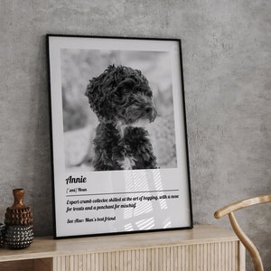 Stampa fotografica personalizzata del cane, regalo per la mamma del cane - Stampa della definizione del cane, regalo personalizzato per il proprietario del cane, ricordo fotografico del cane, regalo di compleanno del cane
