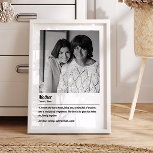Impressão personalizada para o Dia das Mães, presente para mãe e filha - Impressão com definição de mãe, presente para mãe de primeira viagem, melhor mãe de todos os tempos, presente com foto personalizada para mãe
