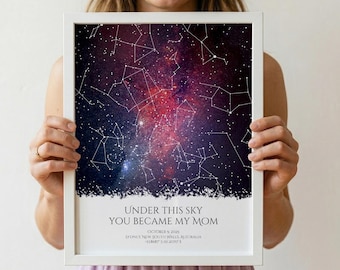 Custom Night Sky Star Map - Personalized Mother's Day Gift From Child