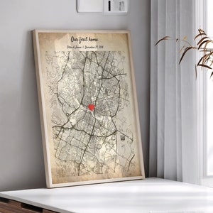 Our First Home Map Custom First Home Gift, Our First Home Map Print New Home Gift, Custom Map Print Housewarming Gift, Gift From Realtor