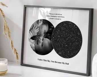 The Day You Became My Dad Custom Star Map - First Time Dad Christmas Gift, Night Sky By Date Print New Dad Birthday Gift