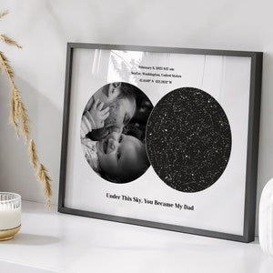 Der Tag, an dem du mein Vater wurdest, individuelle Sternenkarte, Weihnachtsgeschenk für den ersten Vater, Nachthimmel nach Datum Druck neuer Vater Geburtstagsgeschenk