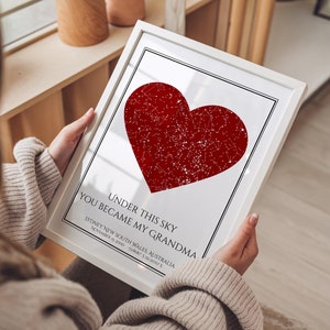 Der Tag, an dem du meine Oma wurdest, Sternkarte, Geschenk für Oma, Weihnachtsgeschenk von Enkelkindern, Sternbild Karte