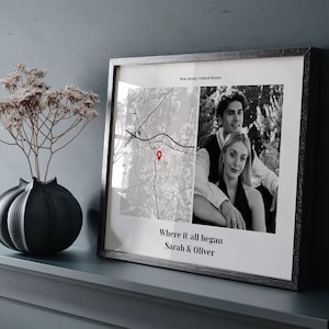 Mapa personalizado "Onde nos conhecemos" - presente de Natal para ele, mapa "Onde tudo começou" - presente para marido, mapa personalizado para primeiro encontro - presente de aniversário