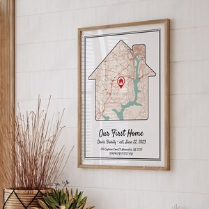 Custom Map Print Housewarming Gift First Home, Our First Home Map Print First Home Gift, Personalized Map New Homeowner Gift From Realtor