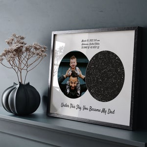 Benutzerdefinierte Sternkarte Poster- Weihnachten Geschenk des ersten Vaters, Der Tag, an dem Sie Vater wurden, neue Vater Geschenk von Frau, Sternenkarte nach Datum Bonus Vater Geschenk