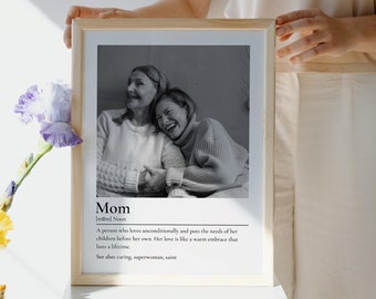 Mom Custom Definition Print- Mother's Day Photo Gift, Unique Birthday Present for Mother From Daughter