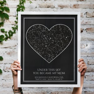 Personalised The Night You Became My Mom Star Map- Mothers Day Gift From Daughter, Mother Day Star Map Unique Bonus Mom Gift, Grandma gift