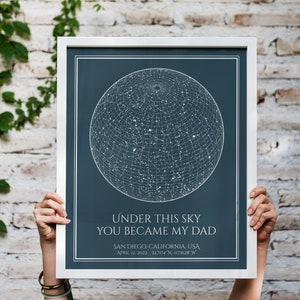 Die Nacht, in der du mein Vater wurdest Sternenkarte Vatertagsgeschenk von Tochter Erster Vatertag Nachthimmel Druckbonus Vater Geschenk, Großvater Geschenk