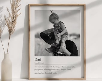 Stampa con la definizione di papà, regalo per la festa del papà dalla figlia, poster con la definizione di papà, primo regalo per la festa del papà dalla moglie, regalo fotografico per il neo papà