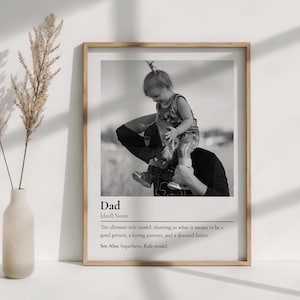 Definizione di papà, stampa, regalo per la festa del papà da parte della figlia, poster con la definizione di padre, primo regalo per la festa del papà da parte della moglie, regalo fotografico per la prima volta papà