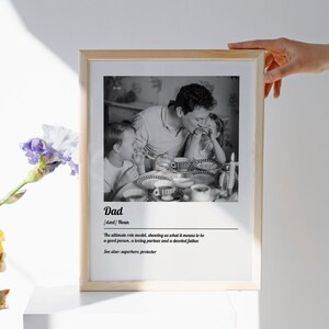 Definizione di padre - Stampa - Regalo per la festa del papà da parte della figlia, Poster della definizione di padre - Primo regalo per la festa del papà, Regalo di compleanno per padre, figlia e papà