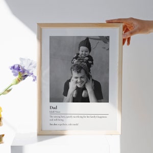 Cartaz com definição de pai, presente personalizado para o dia dos pais - Impressão com definição de pai, presente para novo pai, primeiro presente bônus para o dia dos pais, aniversário do pai