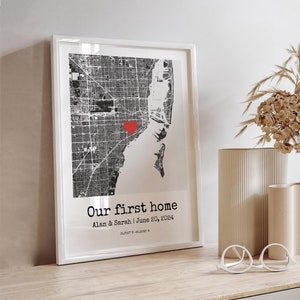 La nostra prima mappa della casa Regalo di inaugurazione della casa personalizzato / Regalo della prima casa per coppia / Stampa mappa personalizzata Regalo della nuova casa per coppia Regalo della nuova casa