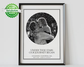 Custom Star Map With Photo Unique Gift For Him or Her - The Night We Met Night Sky Art Print - Constellation Map Unique Gift For Boyfriend