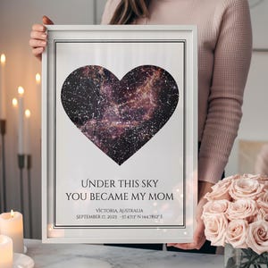 Karte des Nachthimmels nach Datum - Personalisiertes Muttertagsgeschenk der Tochter von der Tochter, das erste Muttertagsgeschenk für die neue Mama, Einzigartiges Bonus Mom Geschenk