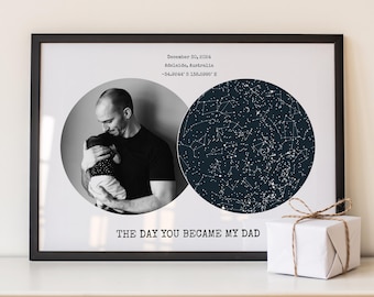 The Day You Became My Dad Star Map – Personalized New Dad Gift, Custom Night Sky Print by Date, First Father’s Day or Christmas Gift