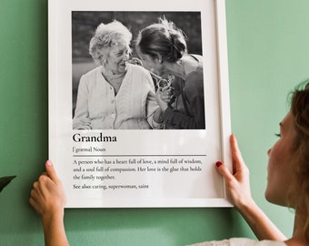 Oma Definition Print - Oma Muttertagsgeschenk von den Enkelkindern, Benutzerdefiniertes Fotogeschenk