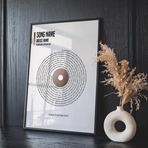 Stampa personalizzata del testo della canzone - Canzone per matrimonio, regalo di anniversario personalizzato per marito o moglie, regalo di coppia, poster in vinile della nostra canzone