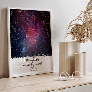 Mappa stellare della notte in cui ci siamo incontrati per data - Regalo di anniversario unico, mappa del cielo notturno del primo appuntamento, regalo di relazione, mappa stellare personalizzata, regalo di nozze unico