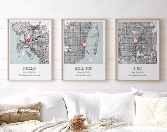 Personalised Wedding Venue Gift, Married Paper Anniversary Map Print By Hood Designs Co