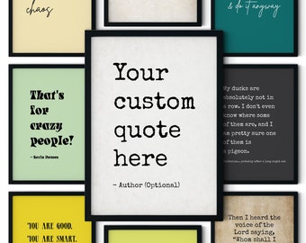 Custom Quote Print, Custom Text Print Personalized Office Wall Art, Custom Motivational Poster, Custom Text Wall Art, Vintage Quote Print