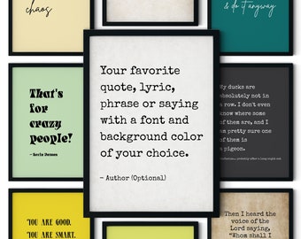 Custom Quote Print Personalized Office Wall Art, Custom Text Print New Home Gift, Personalised Motivational Poster Custom Quote Wall Art