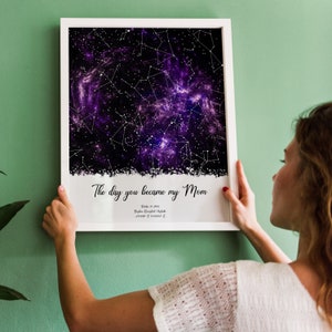 Il giorno in cui sei diventata mia madre Mappa stellare - Regalo per la festa della mamma da parte della figlia - Regalo per la suocera per la festa della mamma - Primo regalo per la festa della mamma per una neomamma
