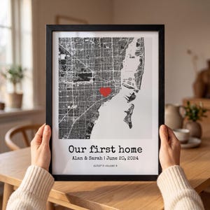 Our First Home Map Personalized Housewarming Gift | First Home Gift For Couple | Custom Map Print New Home Gift For Couple New House Gift