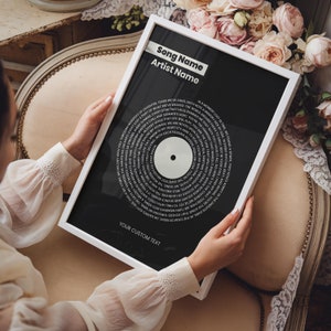 Impresión de la letra de una canción de boda: regalo personalizado para aniversario de bodas, póster musical de nuestra canción, regalo romántico de un año de relación para parejas, regalo para recién casados.