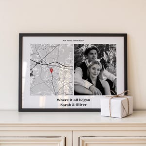 Mapa personalizado "Donde nos conocimos": regalo de Navidad para parejas, mapa "Donde todo comenzó" personalizado para aniversario.