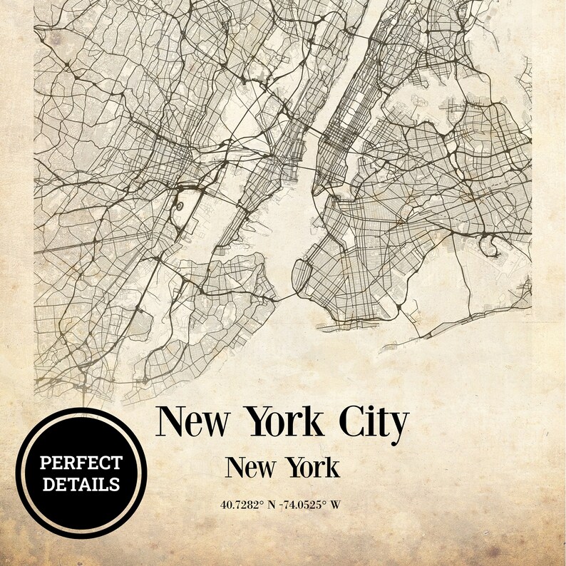 Custom City Map Print - Any City Vintage City Map Poster Personalized City Map Wall Art, Hometown Map Custom Map Gift