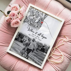 Dove ci siamo incontrati Mappa Fidanzato Regalo di San Valentino - Dove tutto è iniziato Mappa personalizzata Regalo di un anno di appuntamenti, Mappa del primo appuntamento Regalo di anniversario