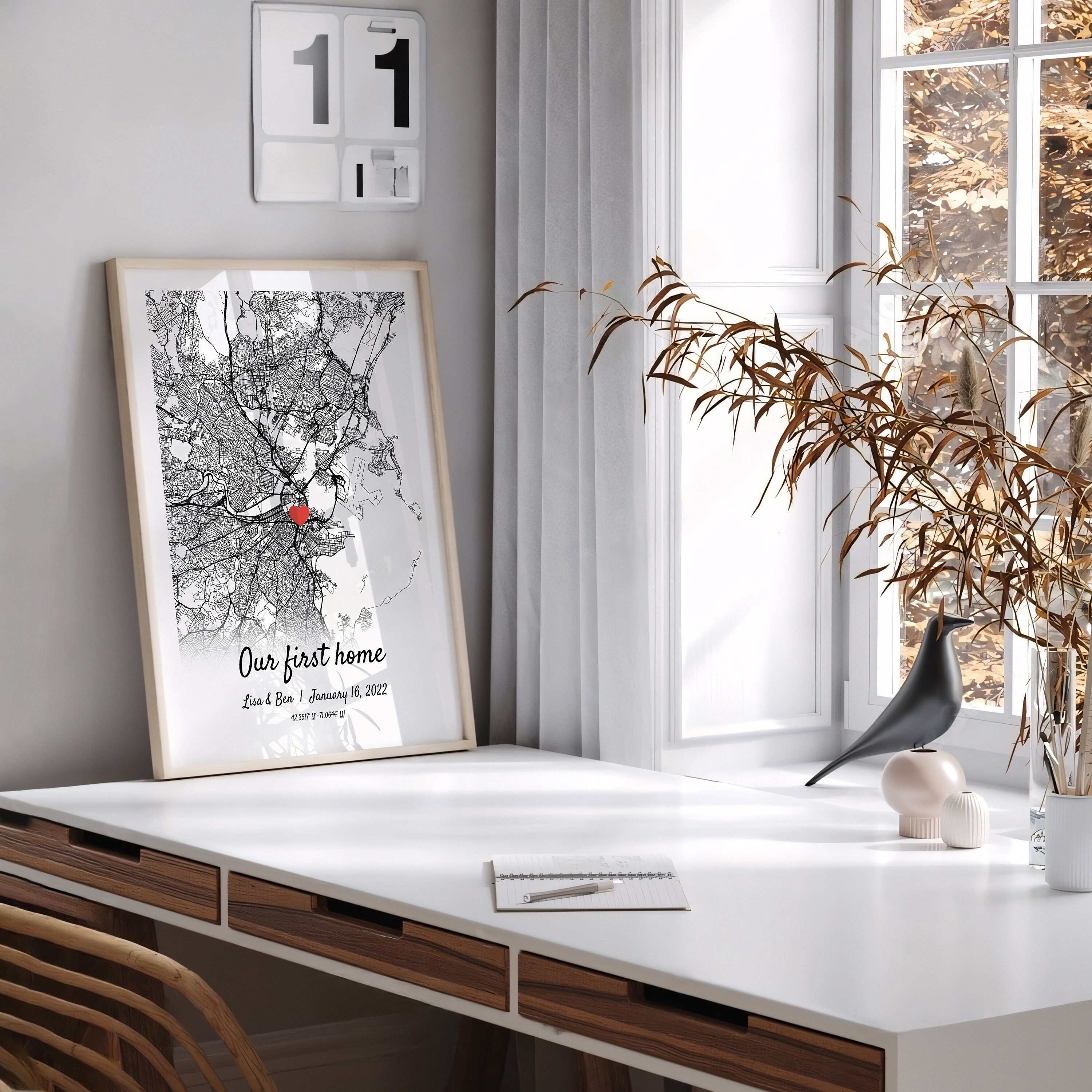 Nosso primeiro mapa residencial, presente de inauguração, primeira casa, impressão de mapa personalizado, presente para primeira casa, mapa personalizado, presente para novo proprietário, presente de fechamento de negócio para corretor imobiliário