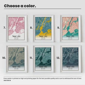 May include: Six framed city maps in different color schemes. The maps are labeled with numbers 7 through 12. Each map has the text "Your city" and "Your State" printed below the map.
