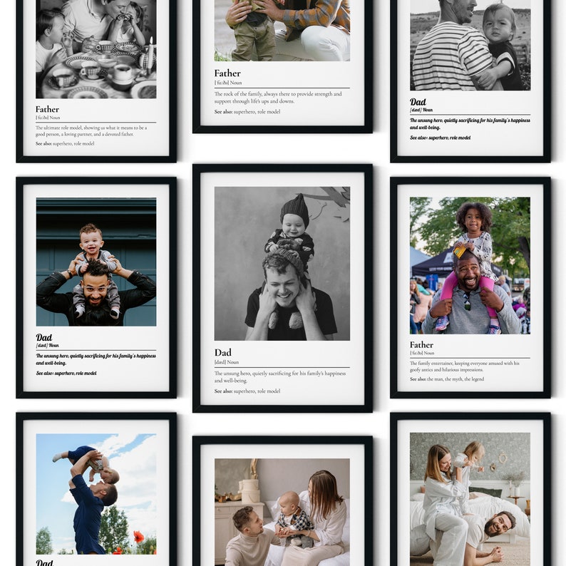 Father Definition Poster Dad Christmas Gift, Dad Definition Print New Dad Gift, Custom Photo Gift First Time Dad Gift, Bonus Dad Gift
