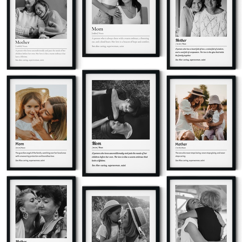 Custom Mother's Day Print Mother Daughter Gift - Mother Definition Print First Time Mom Gift, Best Mom Ever Bonus Mom Custom Photo Gift