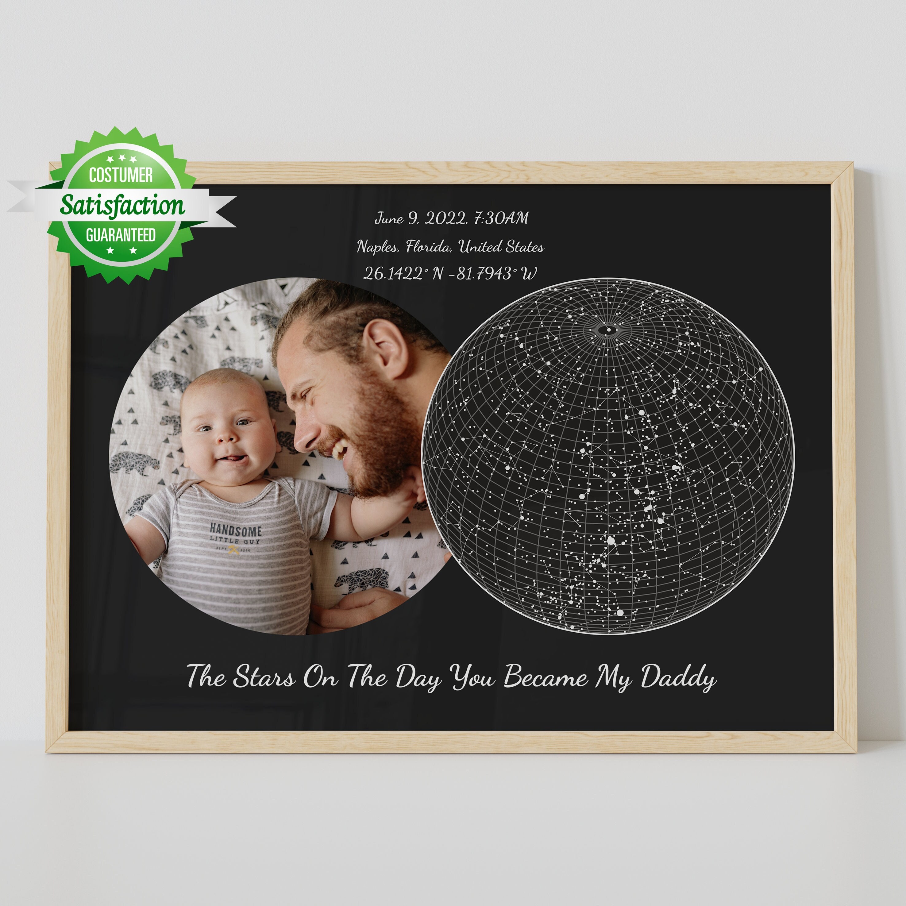 The Day You Became My Dad Star Map With PHOTO Personalized hq pic