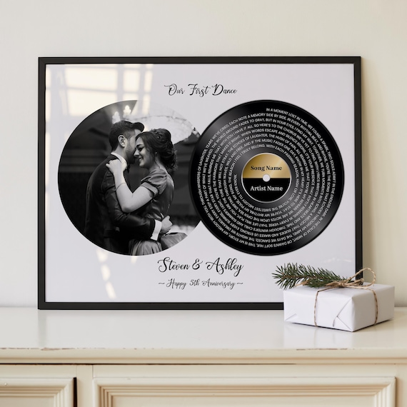 Our Wedding Song Lyrics Print Valentine's Day Gift For Husband Or Wife, Our First Dance Song Lyrics Wall Art Wedding Anniversary Photo Gift