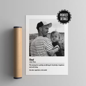 Father Definition Poster Dad Christmas Gift - Dad Definition Print New Dad Custom Photo Gift, First Time Dad Gift Photo Keepsake