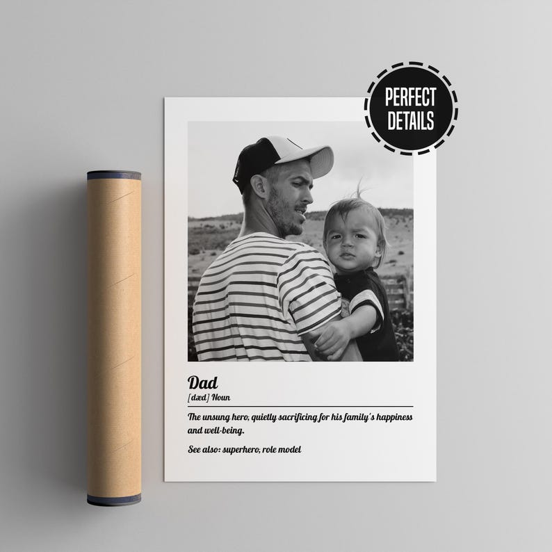 Father Definition Poster Dad Christmas Gift - Dad Definition Print New Dad Custom Photo Gift, First Time Dad Gift Photo Keepsake